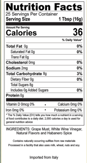 Coconut Lime Habanero White Balsamic