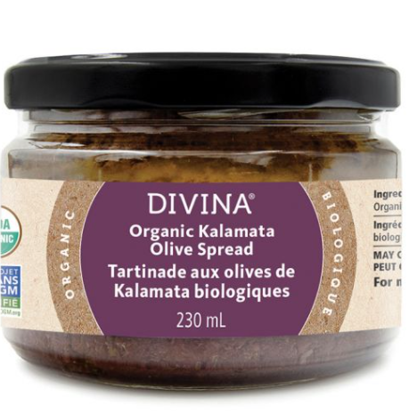 Divina Organic Kalmata Olive Spread in a jar