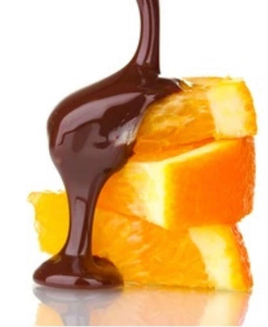 Chocolate drizzled over oranges- Blood Orange chocolate dark balsamic vinegar 